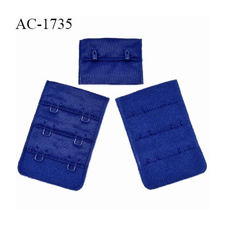 Agrafe 38 mm attache SG haut de gamme couleur nuit bleue 3 rangées 2 crochets largeur 38 mm hauteur 55 mm prix à l'unité