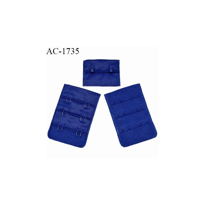 Agrafe 38 mm attache SG haut de gamme couleur nuit bleue 3 rangées 2 crochets largeur 38 mm hauteur 55 mm prix à l'unité