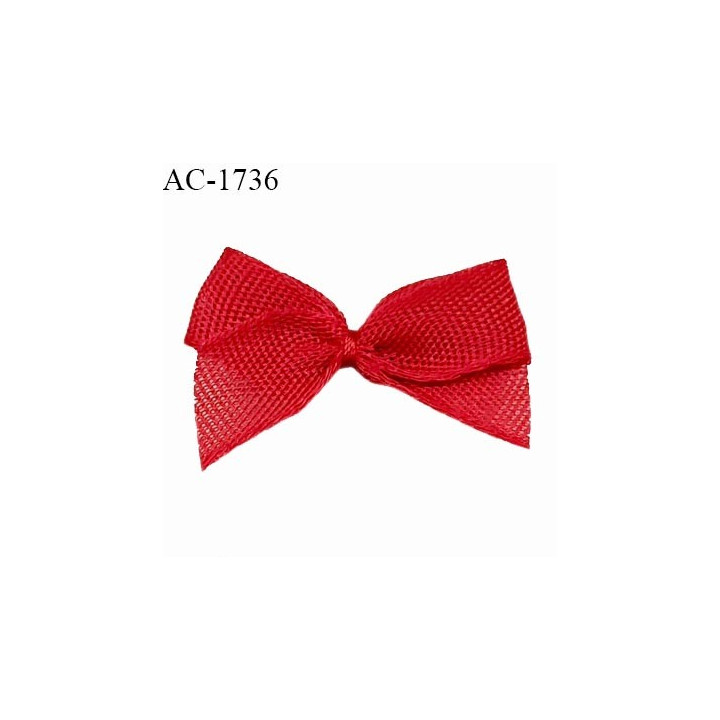 Noeud lingerie 20 mm haut de gamme en mousseline mate couleur rouge passion largeur 20 mm hauteur 15 mm prix à l'unité