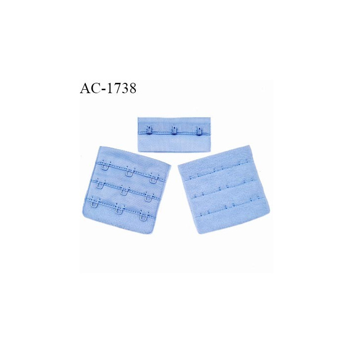 Agrafe 57 mm attache SG haut de gamme couleur bleu horizon 3 rangées 3 crochets largeur 57 mm hauteur 55 mm prix à l'unité