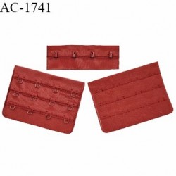 Agrafe 76 mm attache SG haut de gamme couleur rouge rubis 3 rangées 4 crochets largeur 76 mm hauteur 55 mm prix à l'unité
