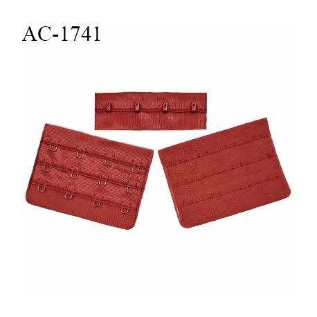 Agrafe 76 mm attache SG haut de gamme couleur rouge rubis 3 rangées 4 crochets largeur 76 mm hauteur 55 mm prix à l'unité