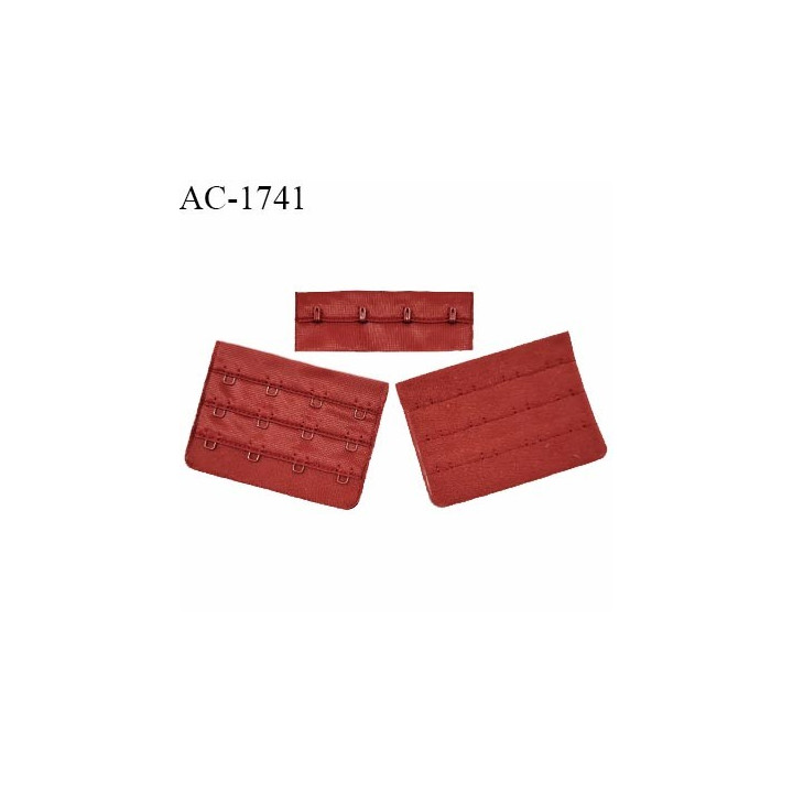 Agrafe 76 mm attache SG haut de gamme couleur rouge rubis 3 rangées 4 crochets largeur 76 mm hauteur 55 mm prix à l'unité
