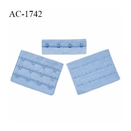 Agrafe 76 mm attache SG haut de gamme couleur bleu horizon 3 rangées 4 crochets largeur 76 mm hauteur 55 mm prix à l'unité