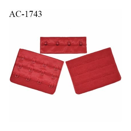 Agrafe 76 mm attache SG haut de gamme couleur rouge fusion 3 rangées 4 crochets largeur 76 mm hauteur 55 mm prix à l'unité