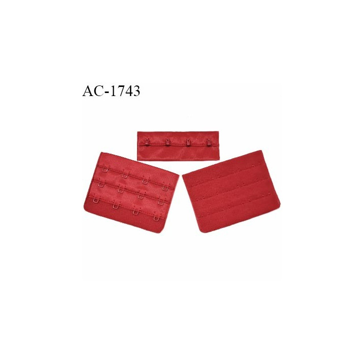Agrafe 76 mm attache SG haut de gamme couleur rouge fusion 3 rangées 4 crochets largeur 76 mm hauteur 55 mm prix à l'unité