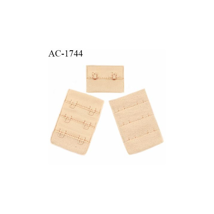 Agrafe 38 mm attache SG haut de gamme couleur chair caramel 3 rangées 2 crochets largeur 38 mm hauteur 55 mm prix à l'unité
