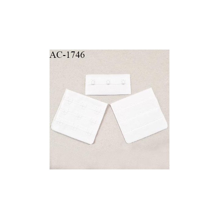 Agrafe 57 mm attache SG haut de gamme couleur blanc 3 rangées 3 crochets largeur 57 mm hauteur 55 mm prix à l'unité