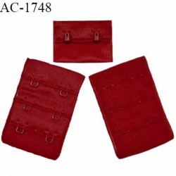 Agrafe 38 mm attache SG haut de gamme couleur rouge rubis 3 rangées 2 crochets largeur 38 mm hauteur 55 mm prix à l'unité