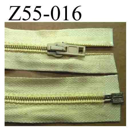 fermeture éclair longueur 55 cm couleur jaune clair séparable largeur 3.2 cm zip glissière nylon largeur 6 mm