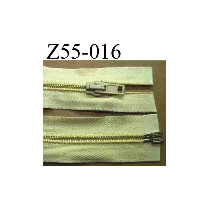 fermeture éclair longueur 55 cm couleur jaune clair séparable largeur 3.2 cm zip glissière nylon largeur 6 mm