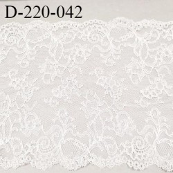 Dentelle 22 cm lycra brodée très haut de gamme largeur 22 centimètres couleur naturel très belle prix au mètre