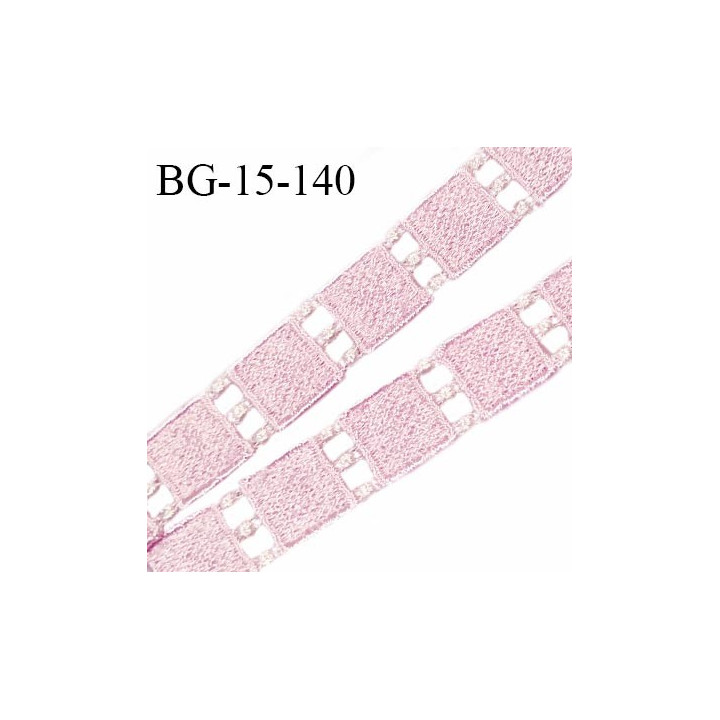 Galon ruban 15 mm guipure haut de gamme couleur rose et naturel largeur 15 mm prix au mètre