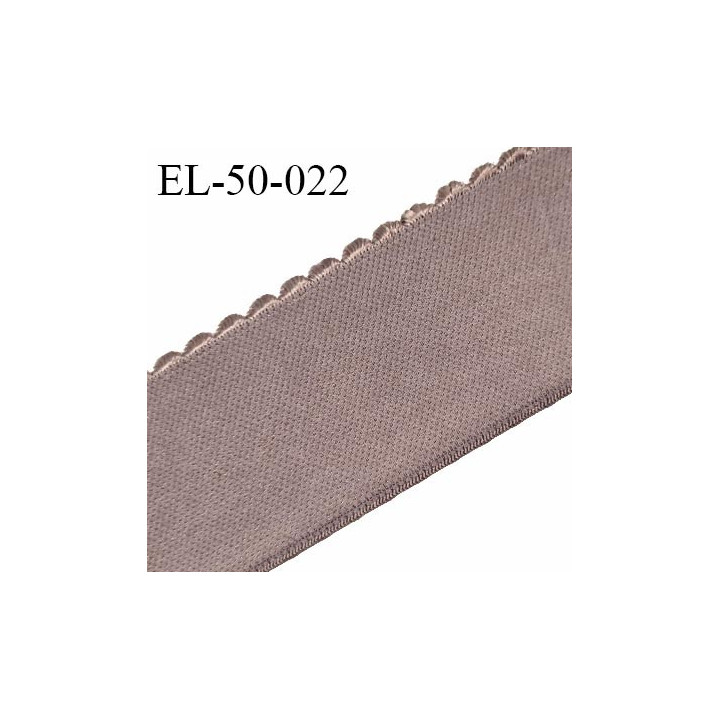 Elastique picot 50 mm haut de gamme couleur marron bronze avec picots très doux au toucher prix au mètre