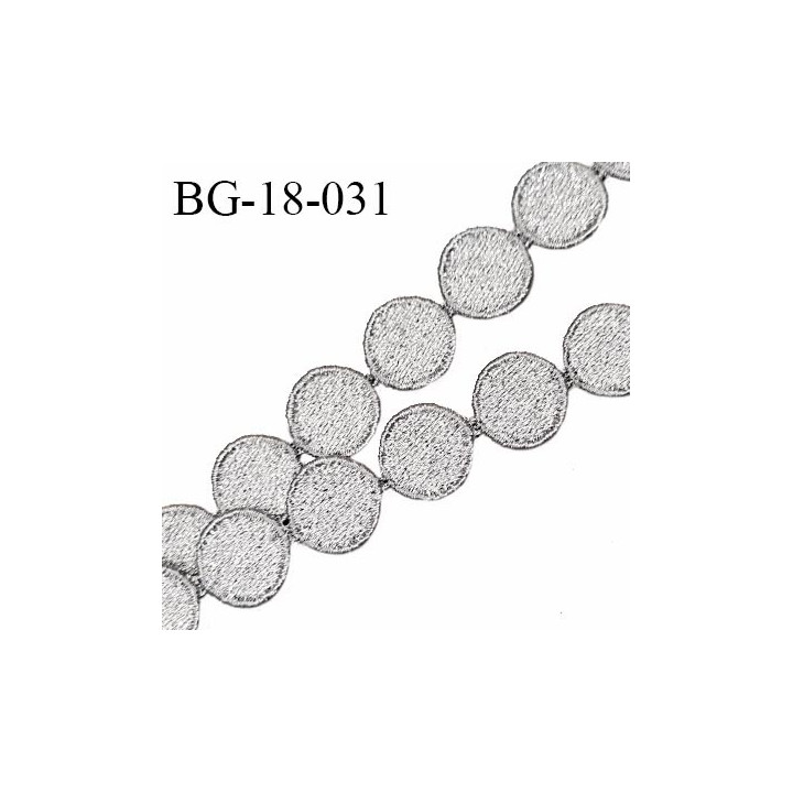 Galon ruban 18 mm couleur gris argenté brillant largeur 18 mm prix au mètre