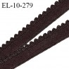 Elastique lingerie 10 mm picot haut de gamme couleur marron foncé ou wenge largeur 10 mm élasticité +160% prix au mètre