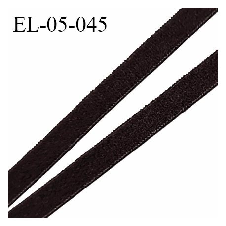 Elastique 5 mm lingerie couleur marron foncé ou wenge élastique très doux au toucher style velours prix au mètre