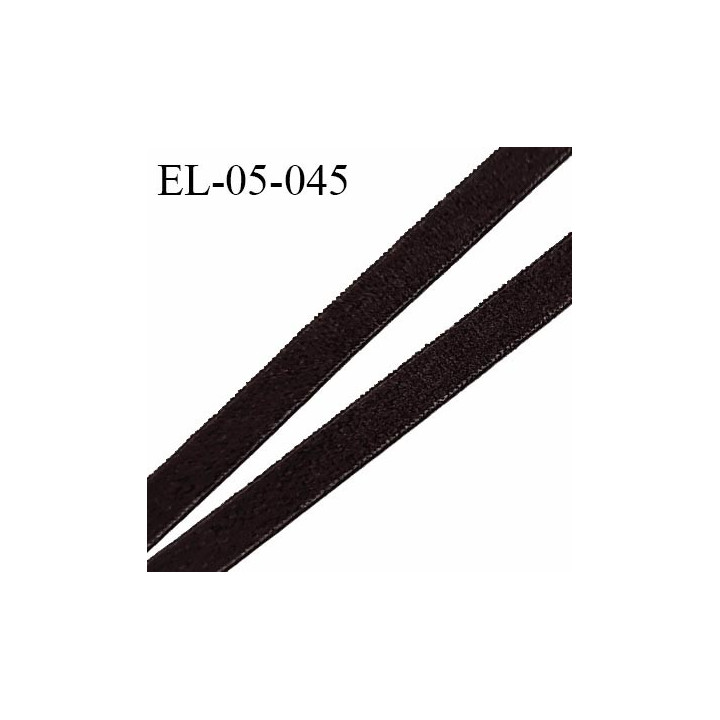 Elastique 5 mm lingerie couleur marron foncé ou wenge élastique très doux au toucher style velours prix au mètre