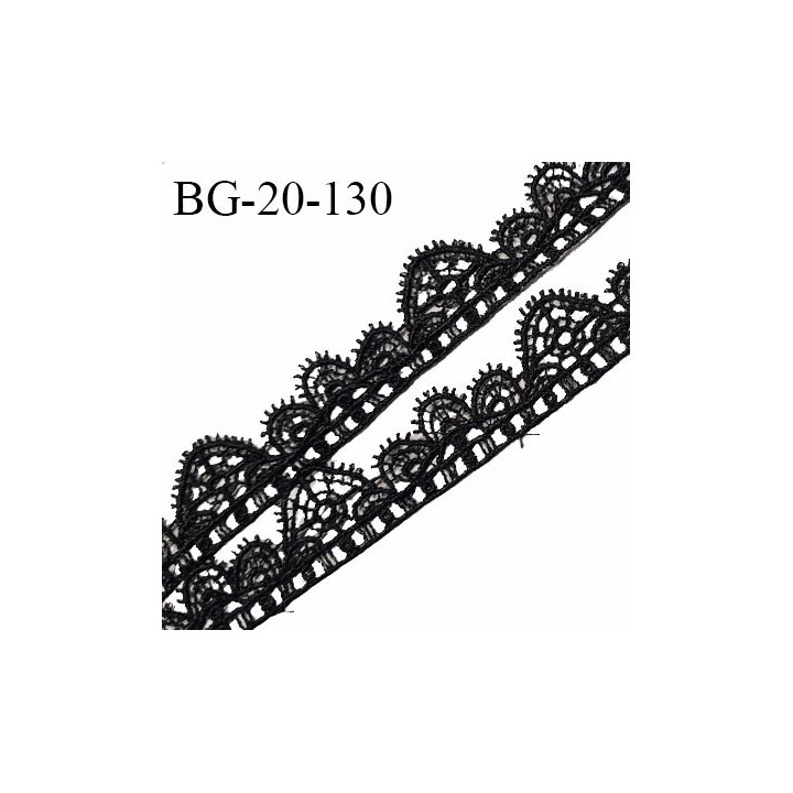 Galon ruban guipure 20 mm couleur noir largeur 20 mm prix au mètre