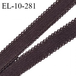 Elastique lingerie 10 mm picot haut de gamme couleur marron foncé ou wenge prix au mètre