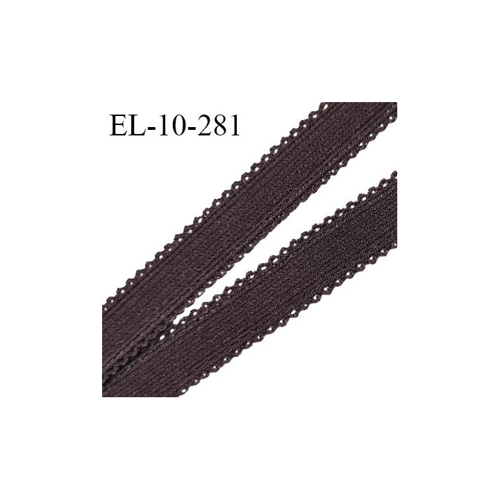 Elastique lingerie 10 mm picot haut de gamme couleur marron foncé ou wenge prix au mètre