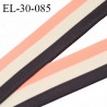 Elastique lingerie 30 mm couleur gris écru et corail fluo haut de gamme très doux au toucher prix au mètre