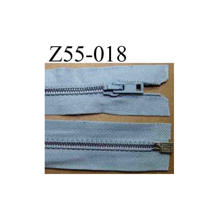 fermeture éclair longueur 55 cm couleur gris séparable largeur 3.2 cm zip glissière nylon largeur 6 mm