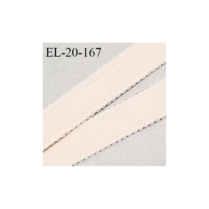 Elastique picot 20 mm bretelle et lingerie couleur ivoire très beau largeur 20 mm prix au mètre