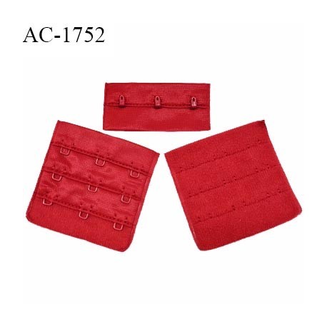 Agrafe 57 mm attache SG haut de gamme couleur rouge flamboyant 3 rangées 3 crochets largeur 57 mm hauteur 55 mm prix à l'unité