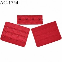 Agrafe 76 mm attache SG haut de gamme couleur rouge flamboyant 3 rangées 4 crochets largeur 76 mm hauteur 55 mm prix à l'unité