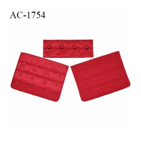 Agrafe 76 mm attache SG haut de gamme couleur rouge flamboyant 3 rangées 4 crochets largeur 76 mm hauteur 55 mm prix à l'unité