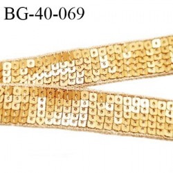 Galon ruban 40 mm passementerie couleur doré sequin brillant largeur 40 mm très souple prix au mètre