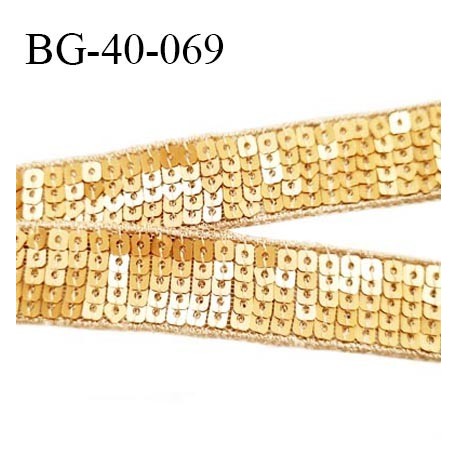 Galon ruban 40 mm passementerie couleur doré sequin brillant largeur 40 mm très souple prix au mètre