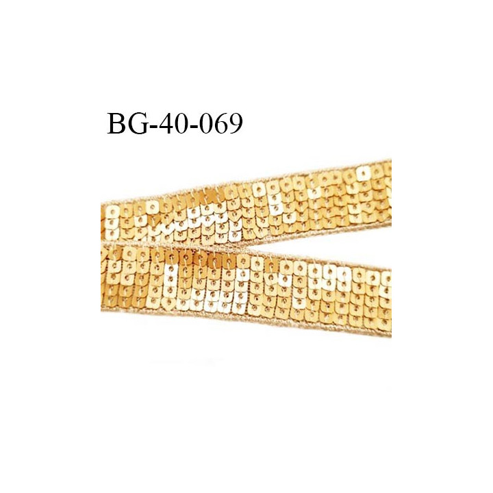 Galon ruban 40 mm passementerie couleur doré sequin brillant largeur 40 mm très souple prix au mètre