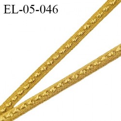 Elastique 5 mm lingerie haut de gamme couleur moutarde avec surpiqûres largeur 5 mm prix au mètre