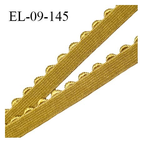 Elastique picot 9 mm lingerie couleur moutarde largeur 9 mm haut de gamme prix au mètre