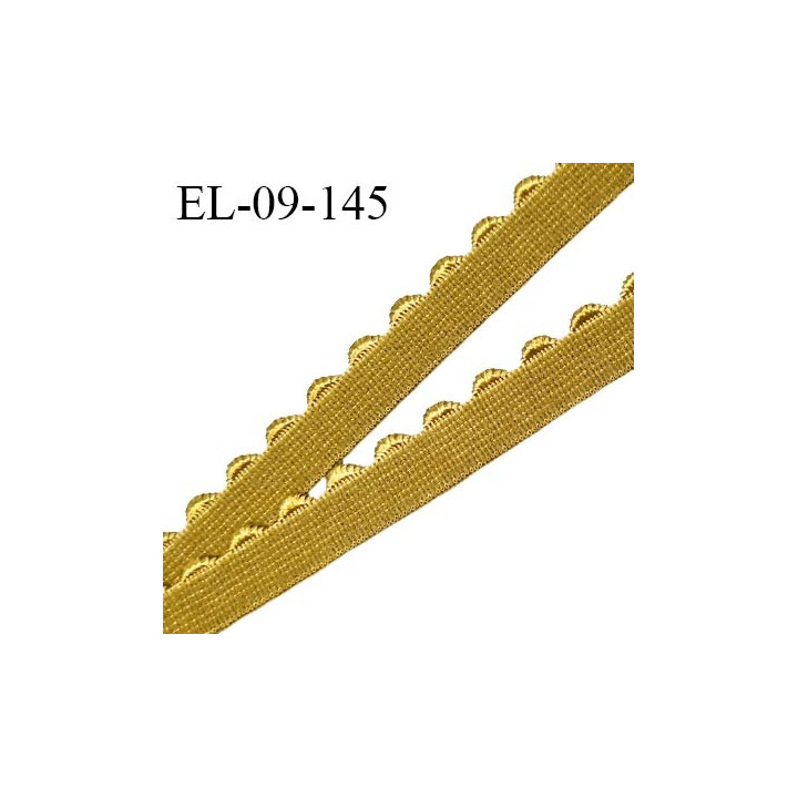 Elastique picot 9 mm lingerie couleur moutarde largeur 9 mm haut de gamme prix au mètre
