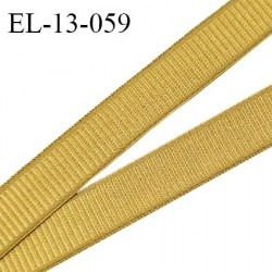 Elastique 13 mm lingerie couleur moutarde brillant largeur 13 mm allongement +70% prix au mètre