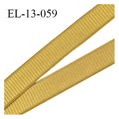 Elastique 13 mm lingerie couleur moutarde brillant largeur 13 mm allongement +70% prix au mètre