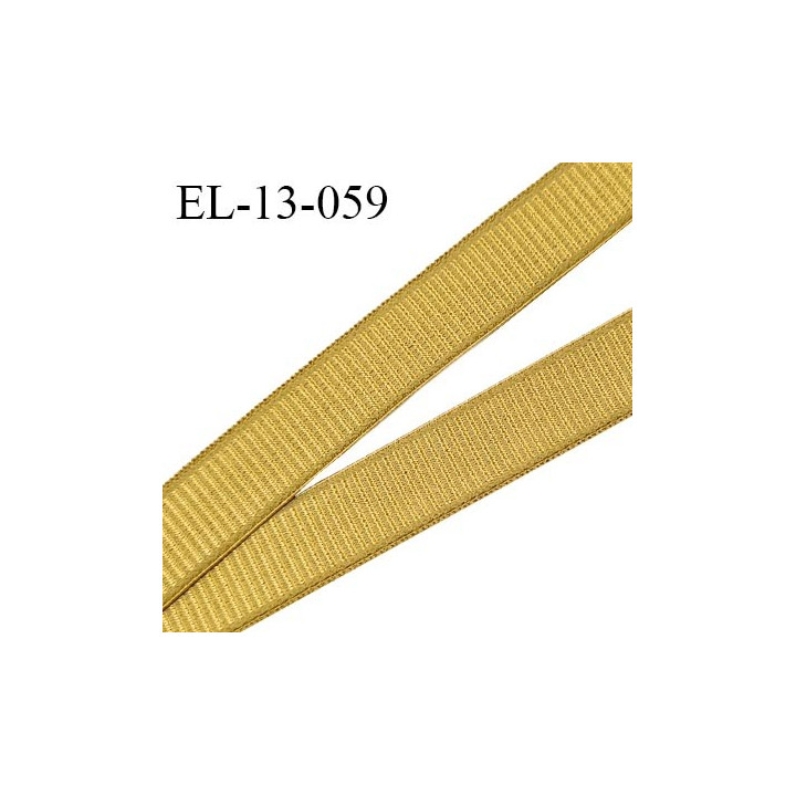 Elastique 13 mm lingerie couleur moutarde brillant largeur 13 mm allongement +70% prix au mètre