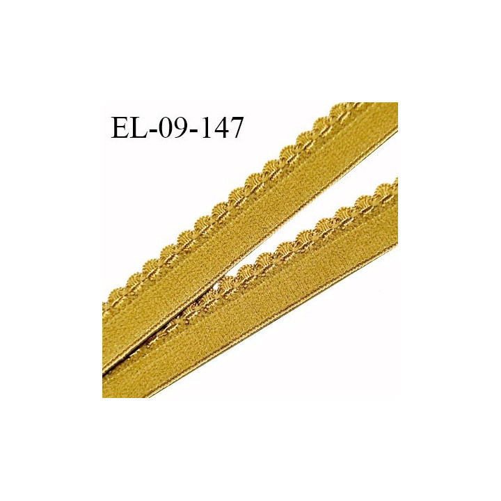 Elastique picot 9 mm lingerie couleur moutarde largeur 9 mm + 5 mm haut de gamme prix au mètre