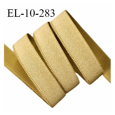 Elastique lingerie 10 mm haut de gamme couleur moutarde brillant bonne élasticité allongement +60% largeur 10 mm prix au mètre