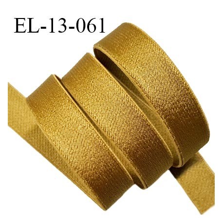 Elastique 13 mm lingerie couleur moutarde brillant largeur 13 mm allongement +60% prix au mètre