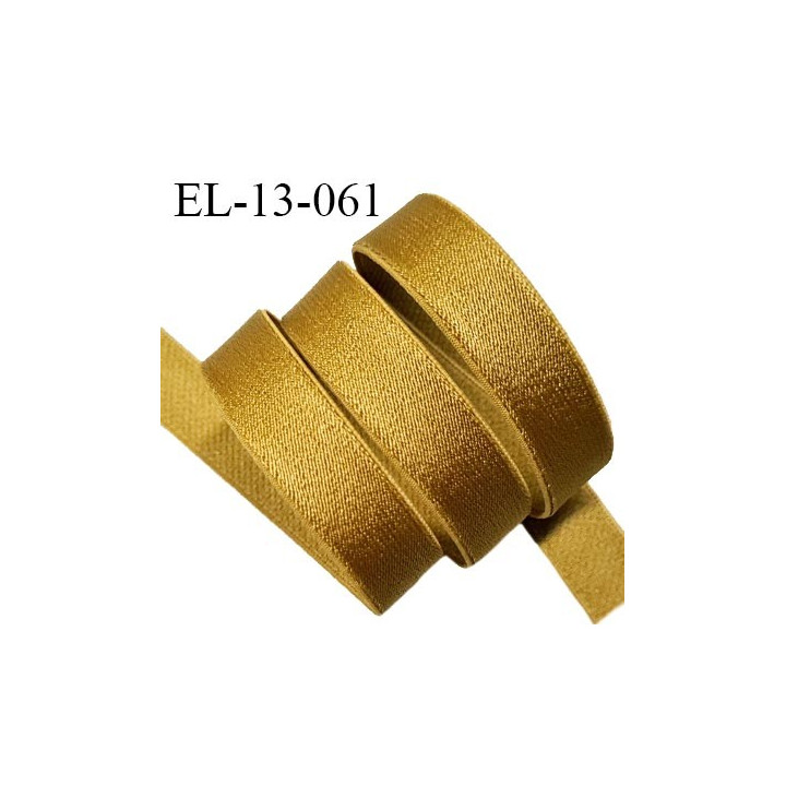Elastique 13 mm lingerie couleur moutarde brillant largeur 13 mm allongement +60% prix au mètre