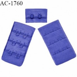 Agrafe 30 mm attache SG haut de gamme couleur bleu lavande 3 rangées 2 crochets largeur 30 mm hauteur 55 mm prix à l'unité