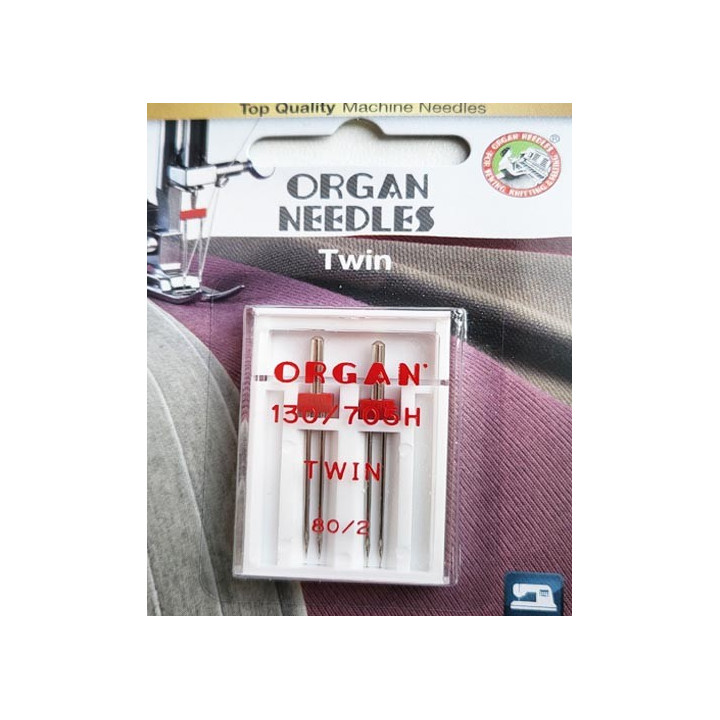 Aiguille Organ TWIN  n° 80 2 la boite de 2 aiguilles