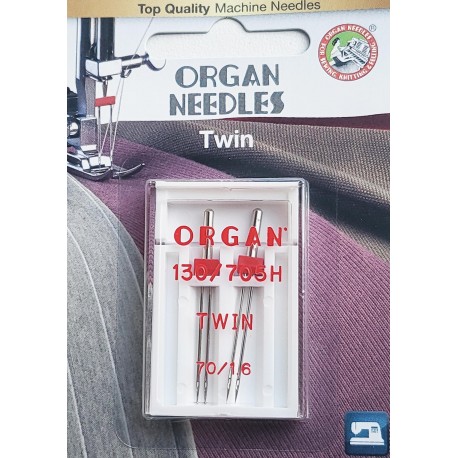 Aiguille Organ TWIN n° 70 1.6 la boite de 2 aiguilles