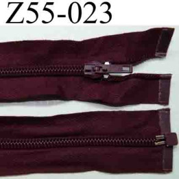 fermeture éclair longueur  55 cm couleur rouge bordeau séparable largeur 3.2 cm zip glissière nylon largeur 6 mm