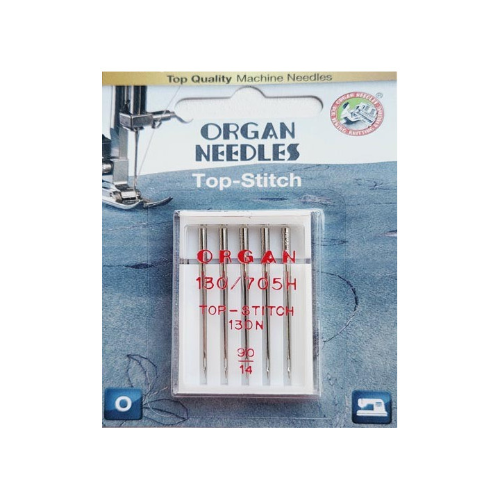 Aiguille Organ TOP-STITCH 130N  N° 90 la boite de 5 aiguilles