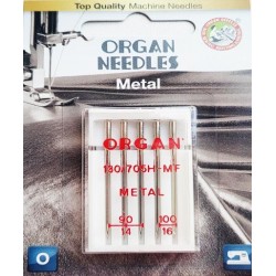 Aiguille Organ METAL ASSORTIMENT 3 en N° 90 et 2 en 100 la boite de 5 aiguilles